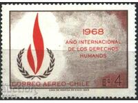Pure Mark 1968 Year of Human Rights 1969 from Chile