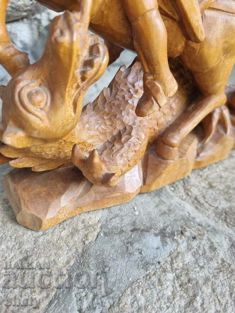 Wooden statuette of St. George slaying the dragon - 7 Wooden statuette of St. George slaying the dragon - 7