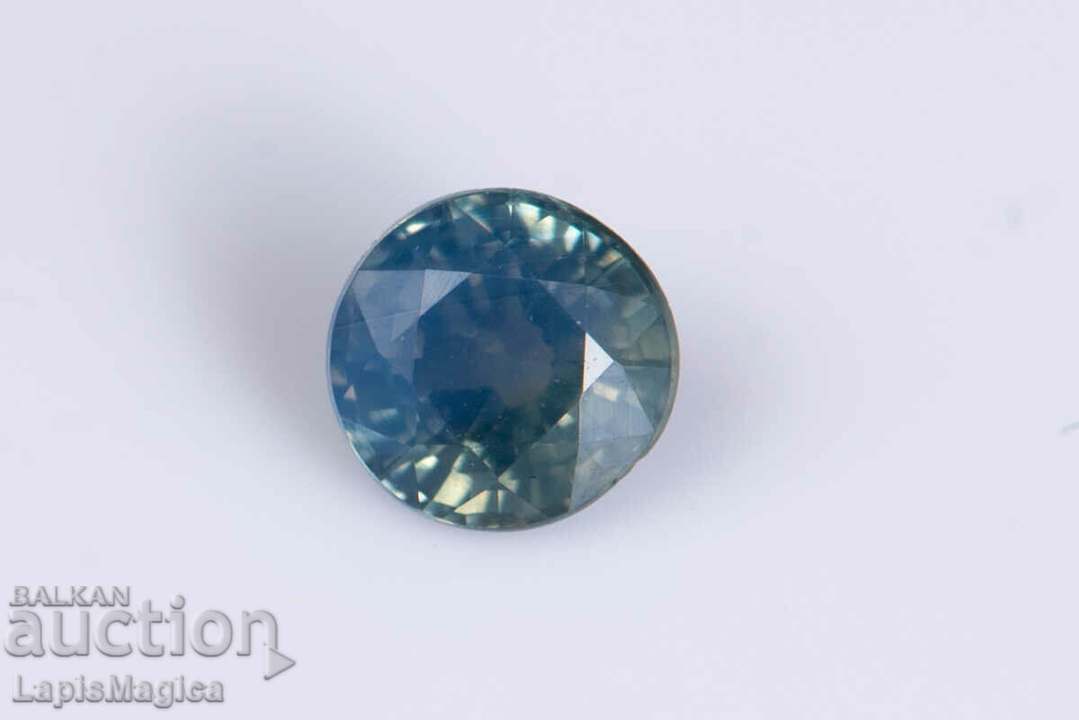 Blue Green Sapphire 0.36ct 3.7mm Round Cut Heated #9
