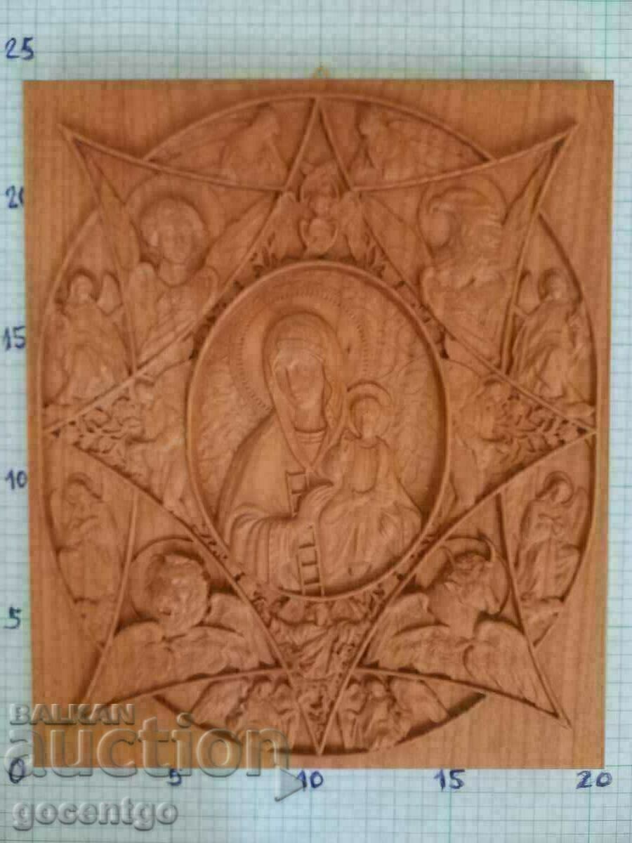 WOOD CARVING THE VIRGIN WITH JESUS