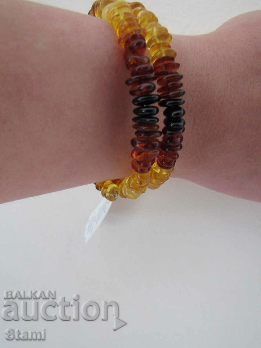 Premium Polished Baltic Amber Spiral Bracelet - 6 Premium Polished Baltic Amber Spiral Bracelet - 6