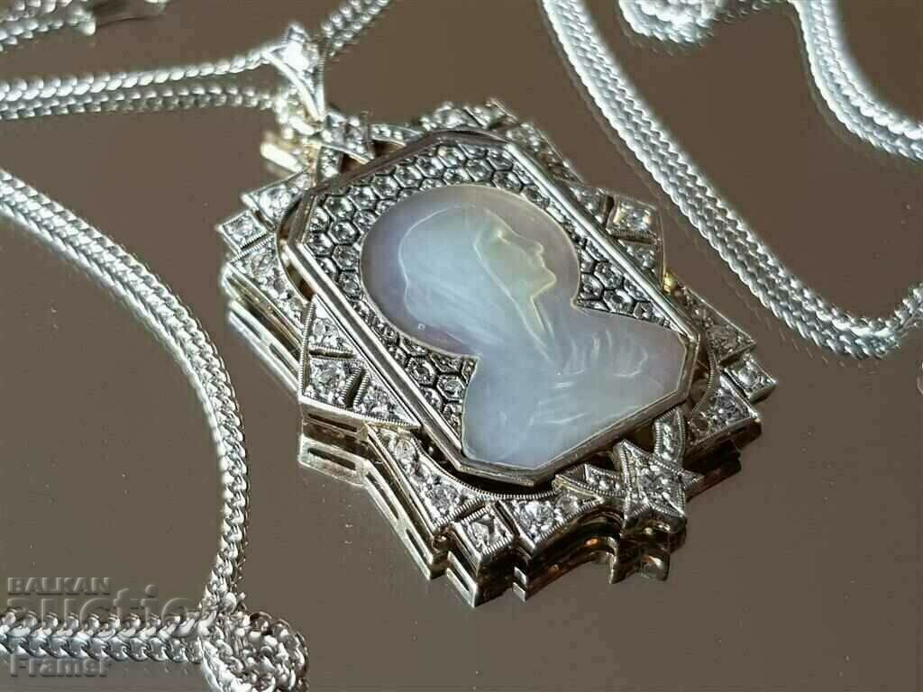 18K GOLD STYLE LOCKED 1940 chain DIAMOND mother of pearl gold - 5 18K GOLD STYLE LOCKED 1940 chain DIAMOND mother of pearl gold - 5