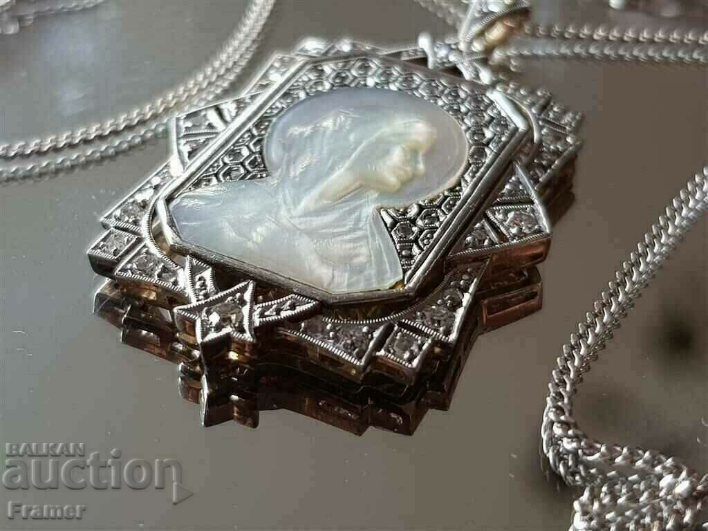 18K GOLD STYLE LOCKED 1940 chain DIAMOND mother of pearl gold - 6 18K GOLD STYLE LOCKED 1940 chain DIAMOND mother of pearl gold - 6