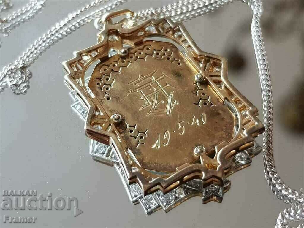 18K GOLD STYLE LOCKED 1940 chain DIAMOND mother of pearl gold - 7 18K GOLD STYLE LOCKED 1940 chain DIAMOND mother of pearl gold - 7