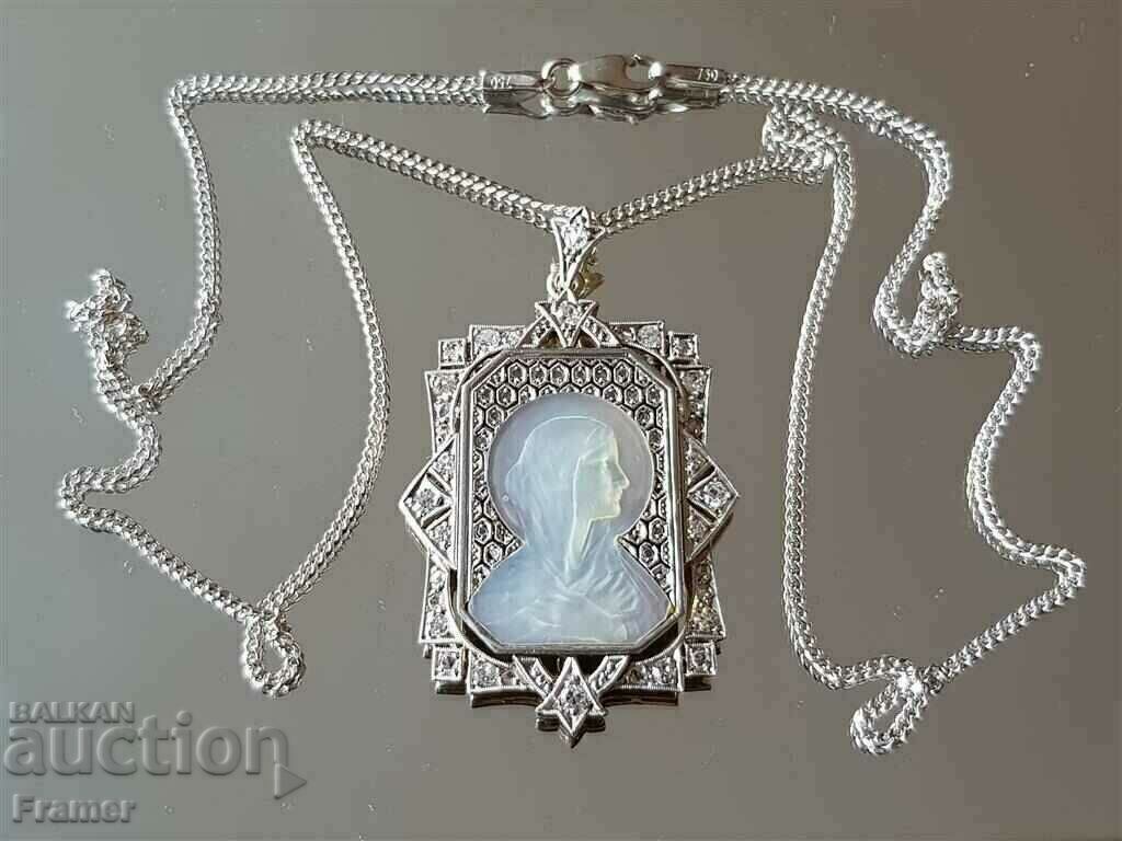 18K GOLD STYLE LOCKED 1940 chain DIAMOND mother of pearl gold 18K GOLD STYLE LOCKED 1940 chain DIAMOND mother of pearl gold