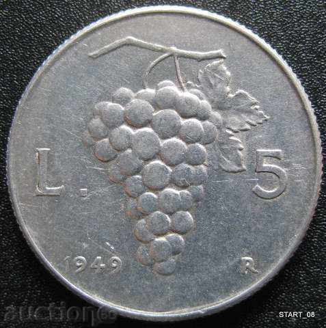 ITALIA 5 lire 1949