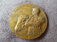Rare 1910 Bronze Coin Switzerland Agricultural Culture
