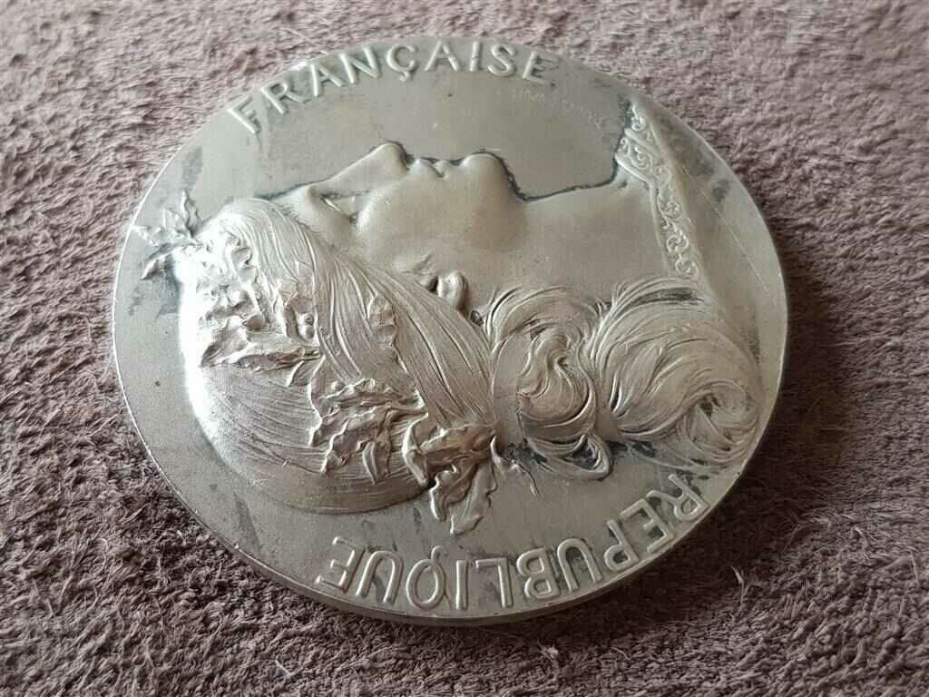 Auction Silver France Award Medal for Shooting Plaque Token Auction Silver France Award Medal for Shooting Plaque Token