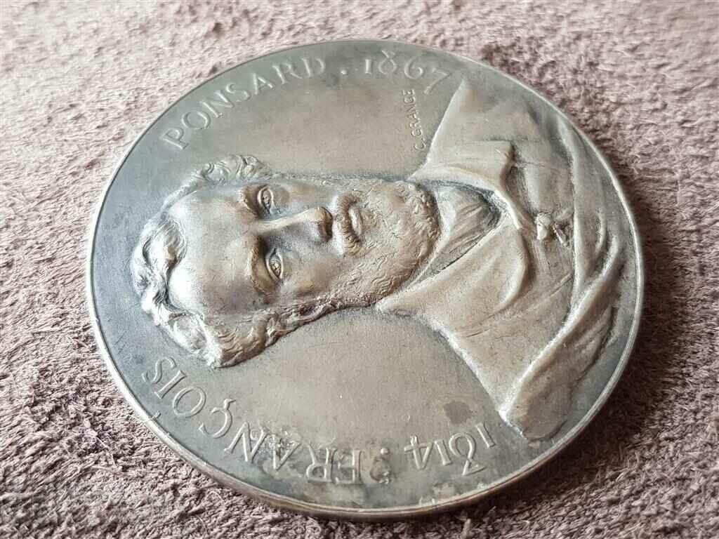 Auction Silver Medal France for the centenary of Ponsard 1914. Auction Silver Medal France for the centenary of Ponsard 1914.