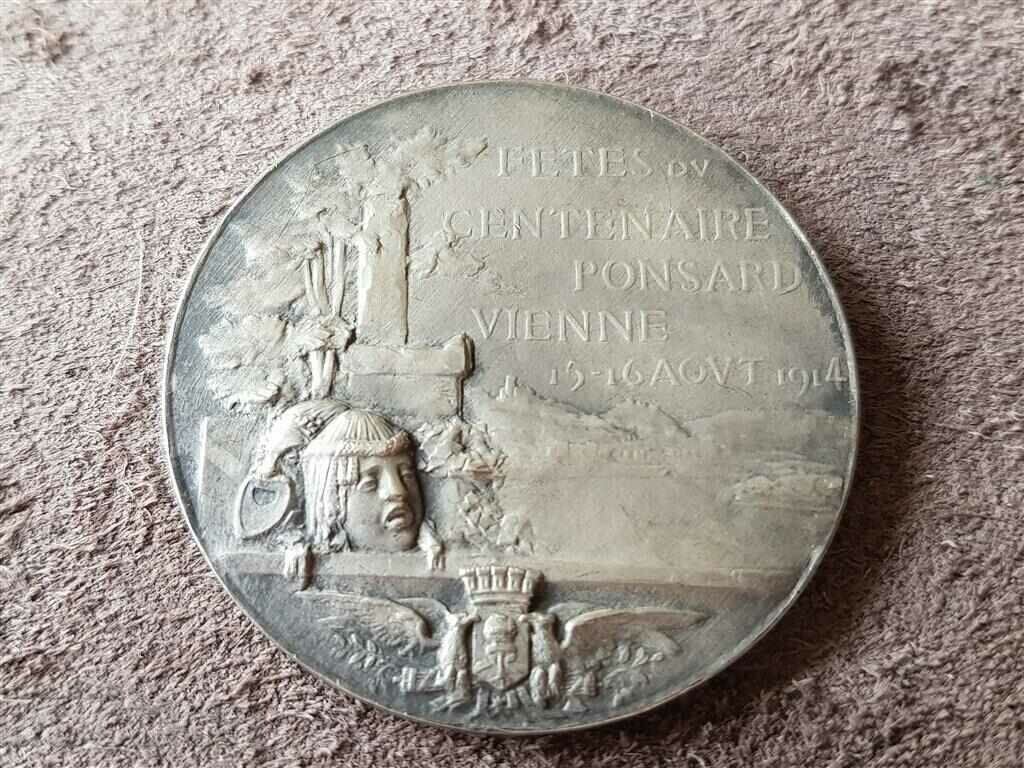 Delivery of Silver Medal France for the centenary of Ponsard 1914. Delivery of Silver Medal France for the centenary of Ponsard 1914.