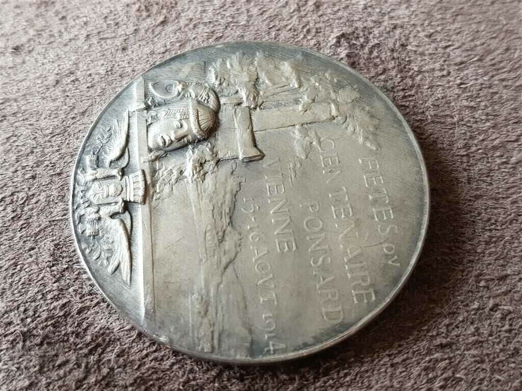 Silver Medal France for the centenary of Ponsard 1914. - 5 Silver Medal France for the centenary of Ponsard 1914. - 5