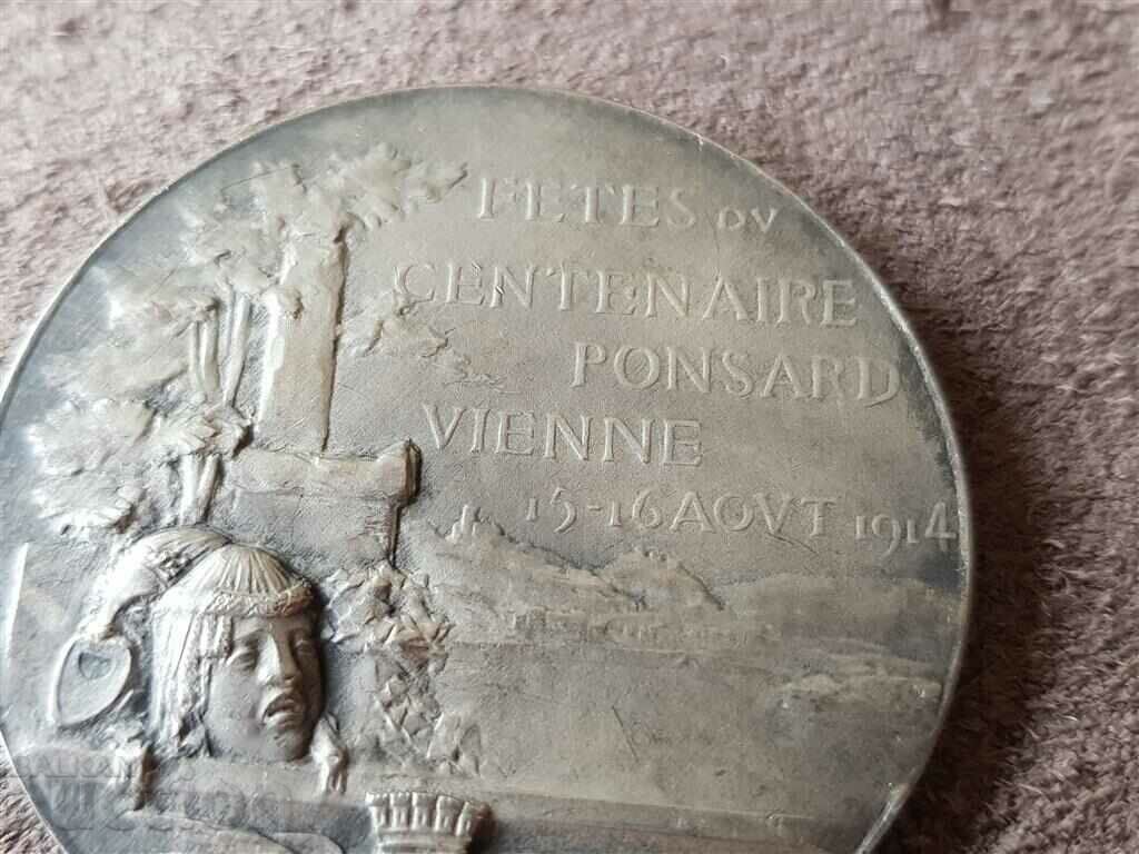 Silver Medal France for the centenary of Ponsard 1914. - 7 Silver Medal France for the centenary of Ponsard 1914. - 7