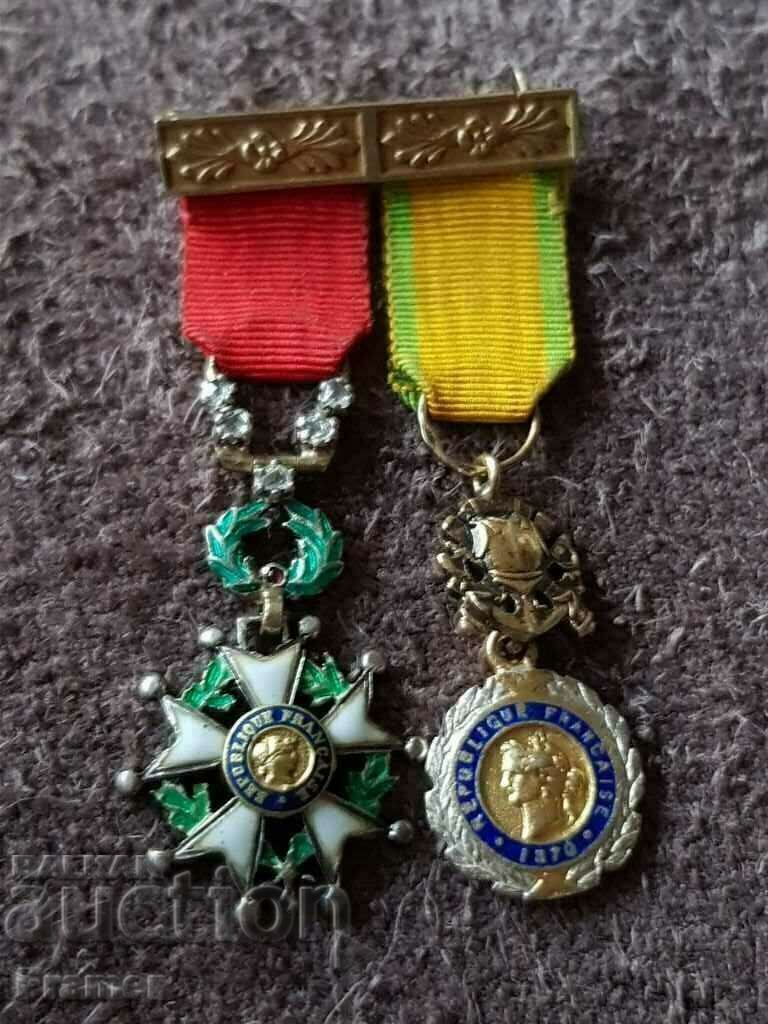 Auction 18k gold MINIATURE with DIAMONDS Legion and military orders 1870 Auction 18k gold MINIATURE with DIAMONDS Legion and military orders 1870