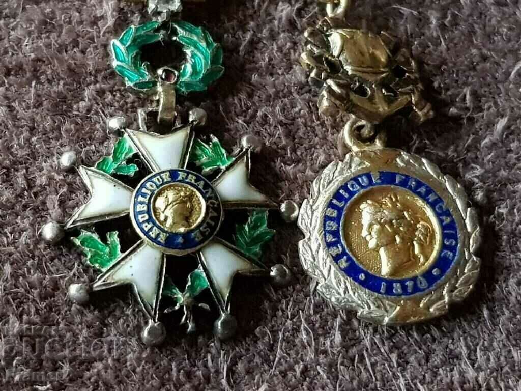 Delivery of 18k gold MINIATURE with DIAMONDS Legion and military orders 1870 Delivery of 18k gold MINIATURE with DIAMONDS Legion and military orders 1870