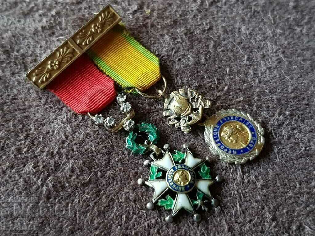 18k gold MINIATURE with DIAMONDS Legion and military orders 1870 18k gold MINIATURE with DIAMONDS Legion and military orders 1870