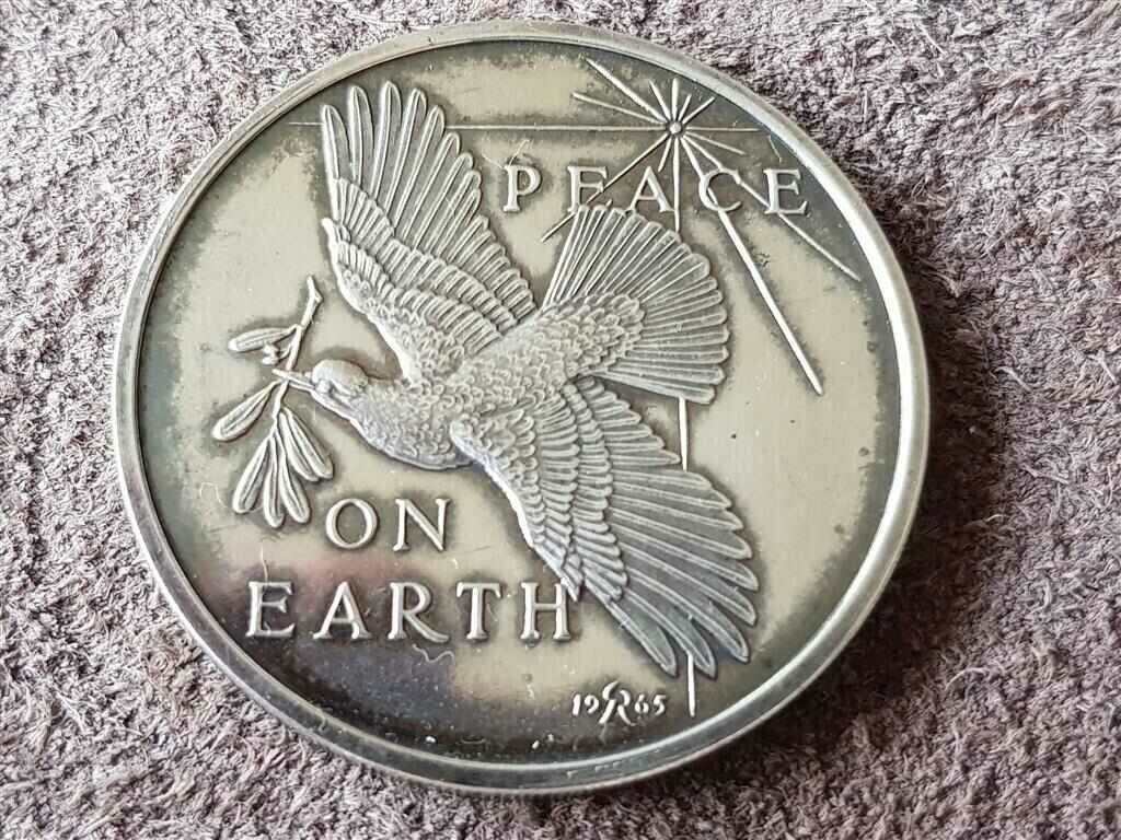 Silver coin medal Peace on Earth 1965 medal order Silver coin medal Peace on Earth 1965 medal order