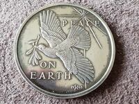 Ασημένιο νόμισμα μετάλλιο Peace on Earth 1965 Παραγγελία μεταλλίου