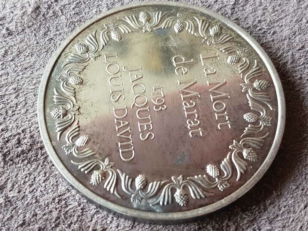 French Silver Coin Death of Marat 1793 David Medal - 6 French Silver Coin Death of Marat 1793 David Medal - 6