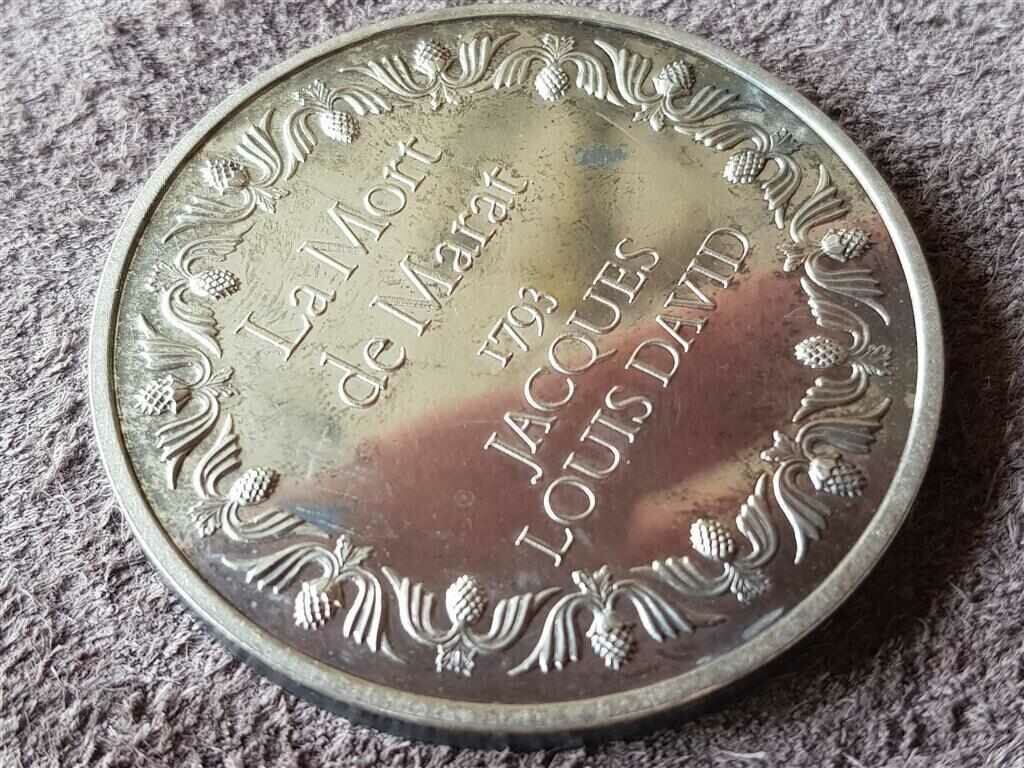 French Silver Coin Death of Marat 1793 David Medal - 7 French Silver Coin Death of Marat 1793 David Medal - 7