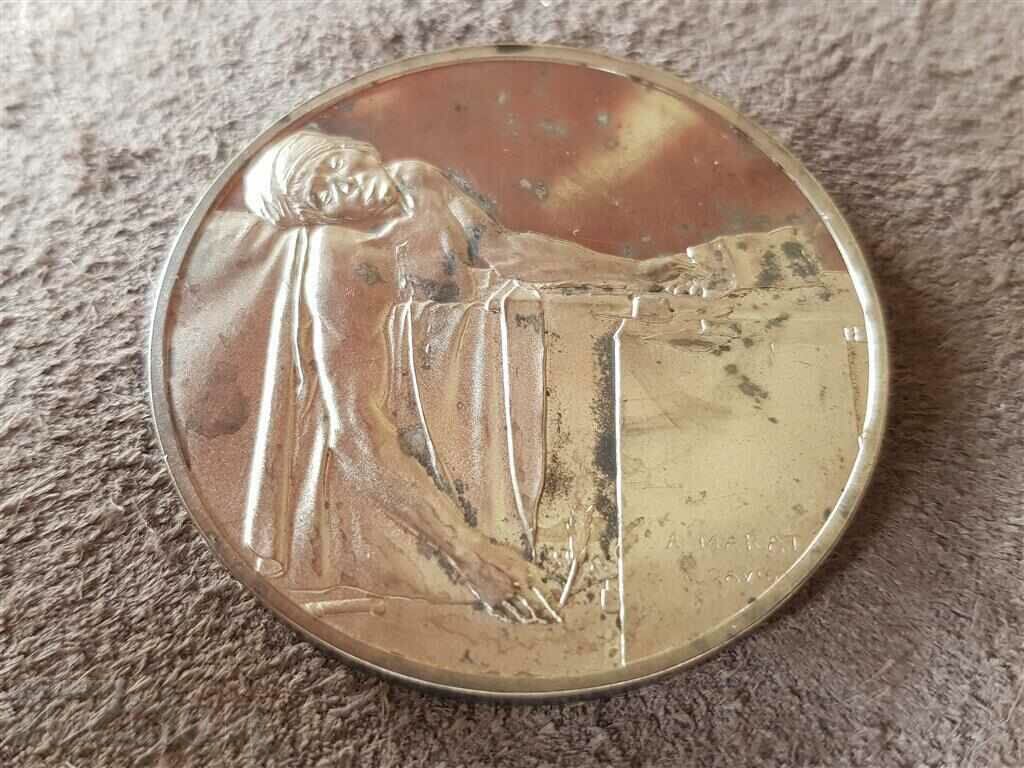 Френска сребърна монета Смъртта на Марат 1793 давид медал