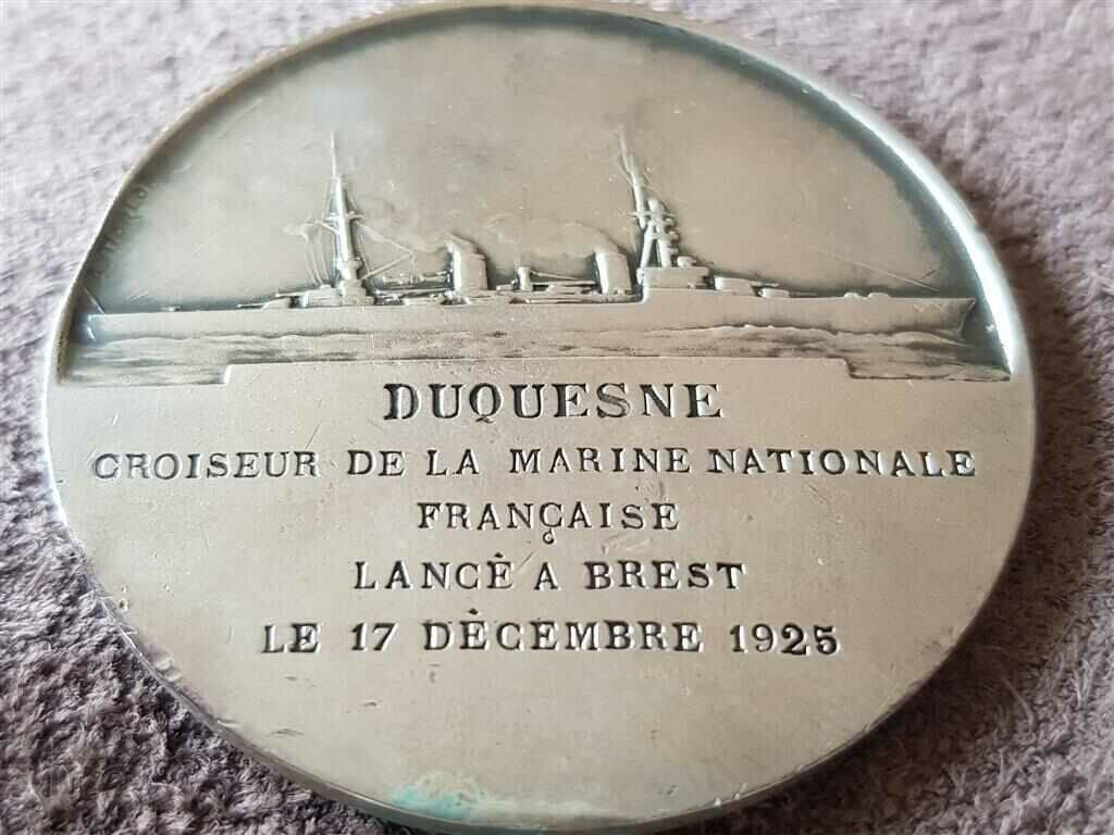 French silver coin medal Abraham Duquesne and the cruiser Duquesne - 6 French silver coin medal Abraham Duquesne and the cruiser Duquesne - 6