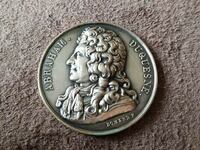 Френска сребърна монета медал Абрахам Дюкен и крайцера Дюкен
