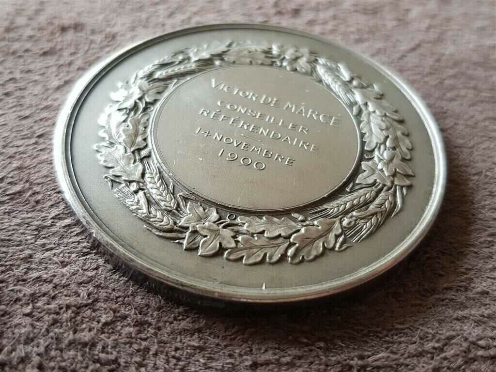 French 1807 1900 silver Chamber of Accounts Medal token order - 5