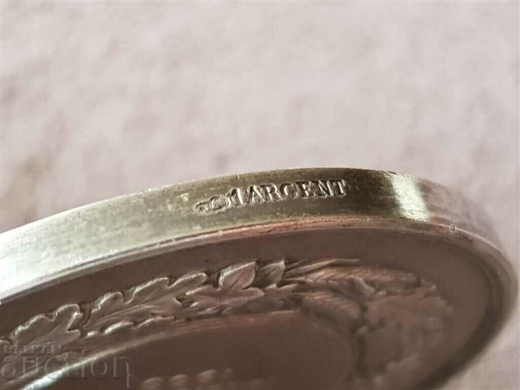 French 1807 1900 silver Chamber of Accounts Medal token order - 7