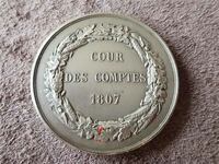 Френски 1807 1900 сребърен Сметна палата Медал жетон орден