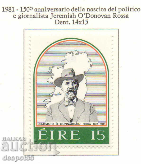 1981. Irlanda. Aniversarea a 150 de ani de la J. O'Donovan Rosa.