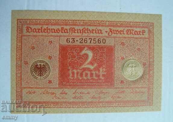 Banknote Reichsmark - 2 marks, Germany 1920
