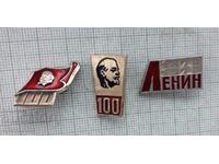 Badges 3 pieces 100 years of Lenin
