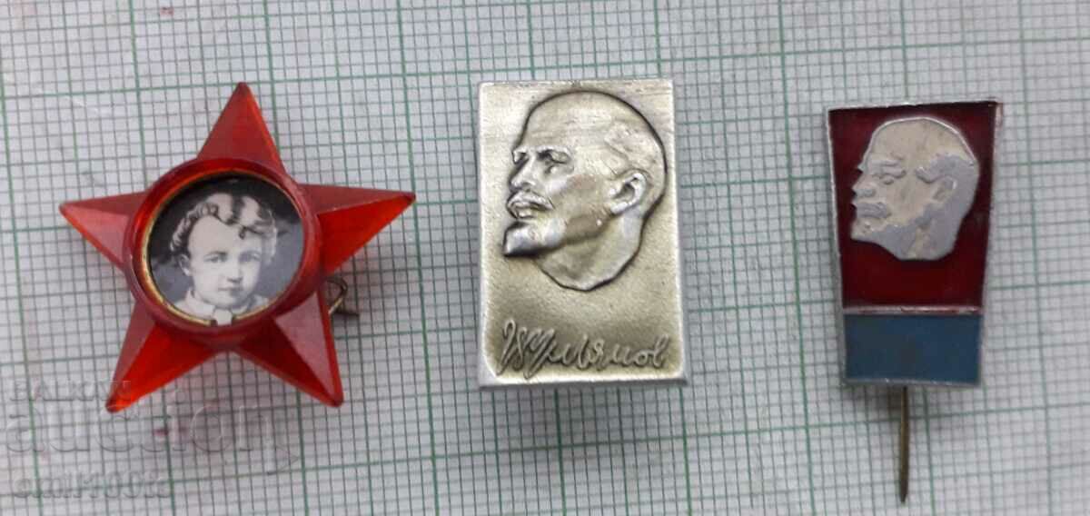 Badges 3 pieces Lenin