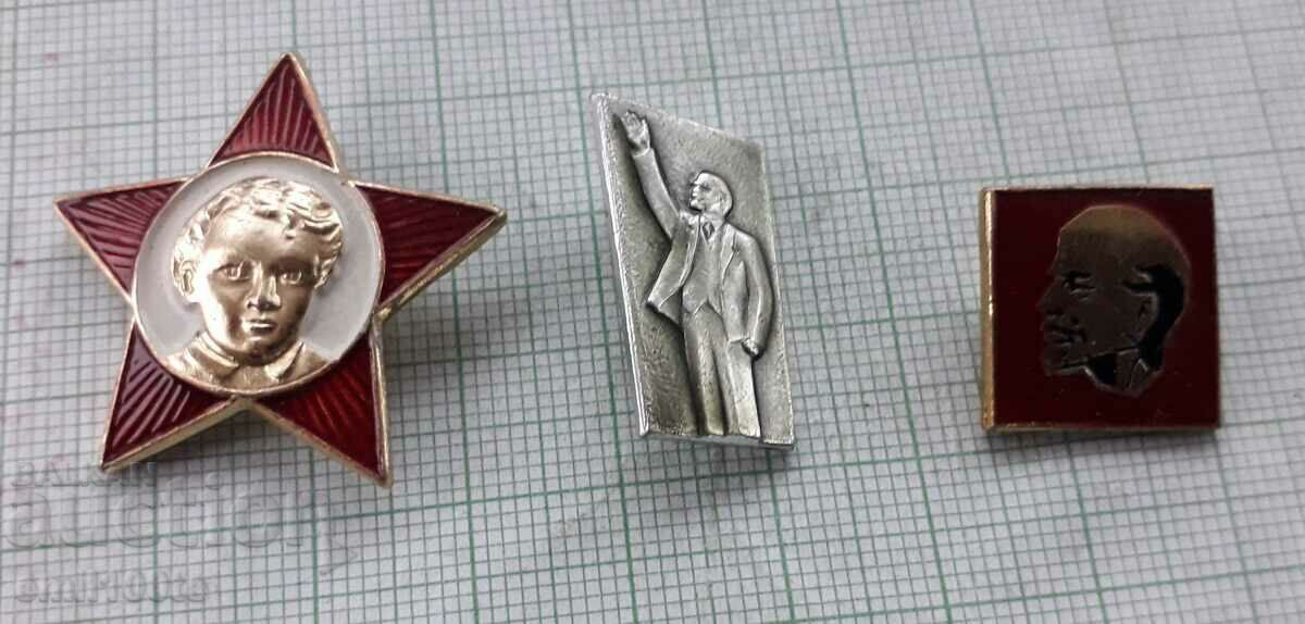 Badges 3 pieces Lenin