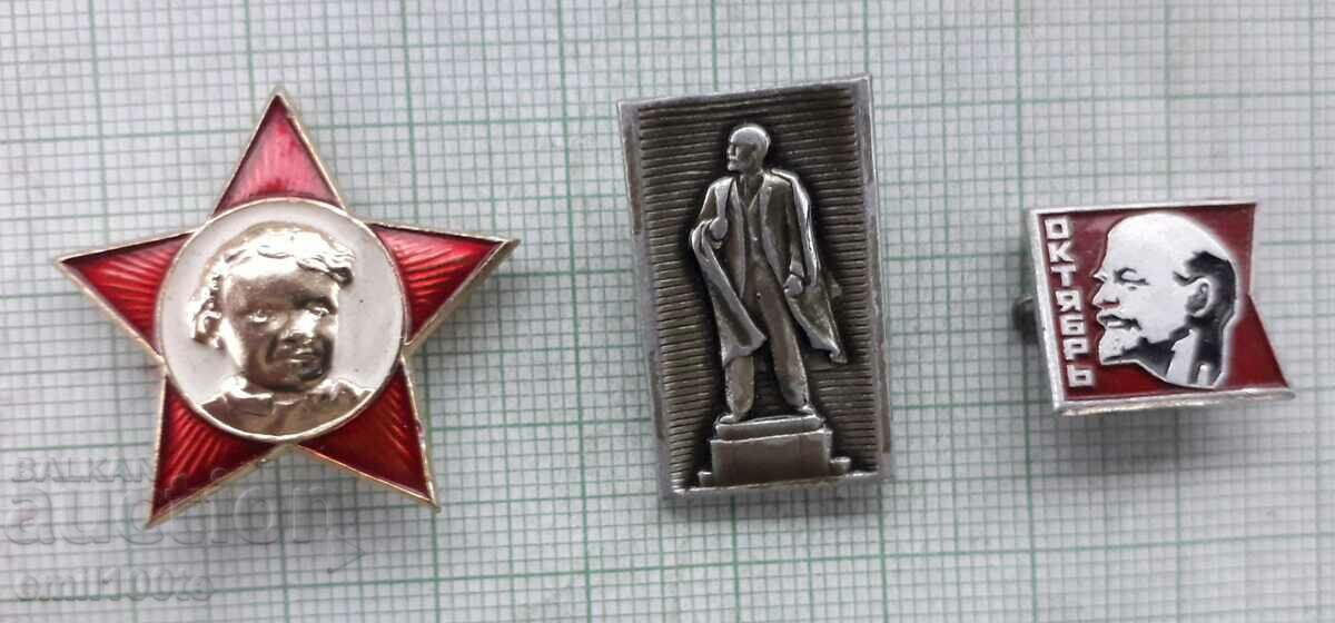 Значки 3 броя Ленин
