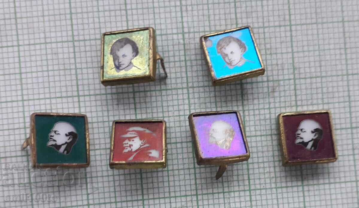 Badges 6 pieces Lenin
