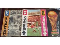 Football yearbooks 1970, 1973, and 1974