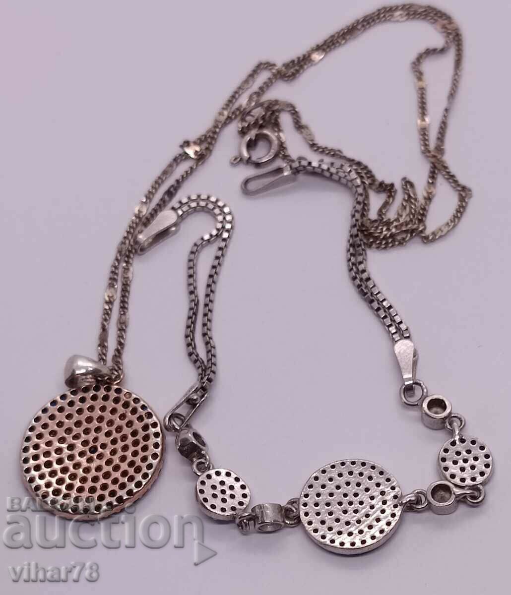 Silver set-bracelet with pendant - 5 Silver set-bracelet with pendant - 5