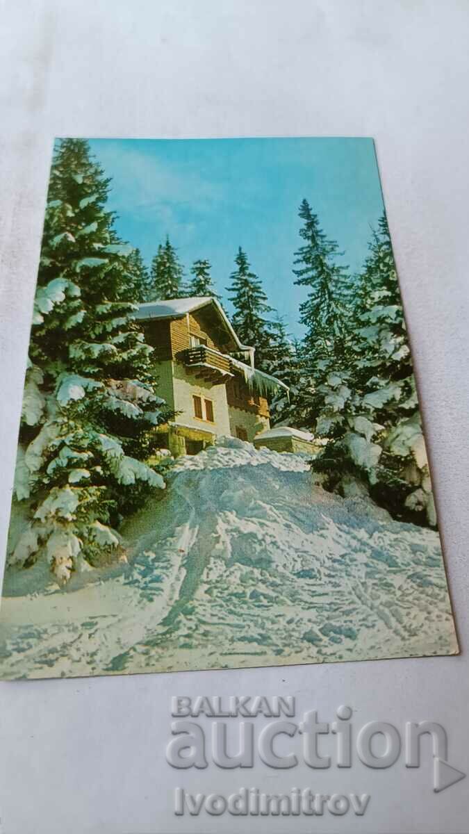 Carte poștală Cabana de munte iarna