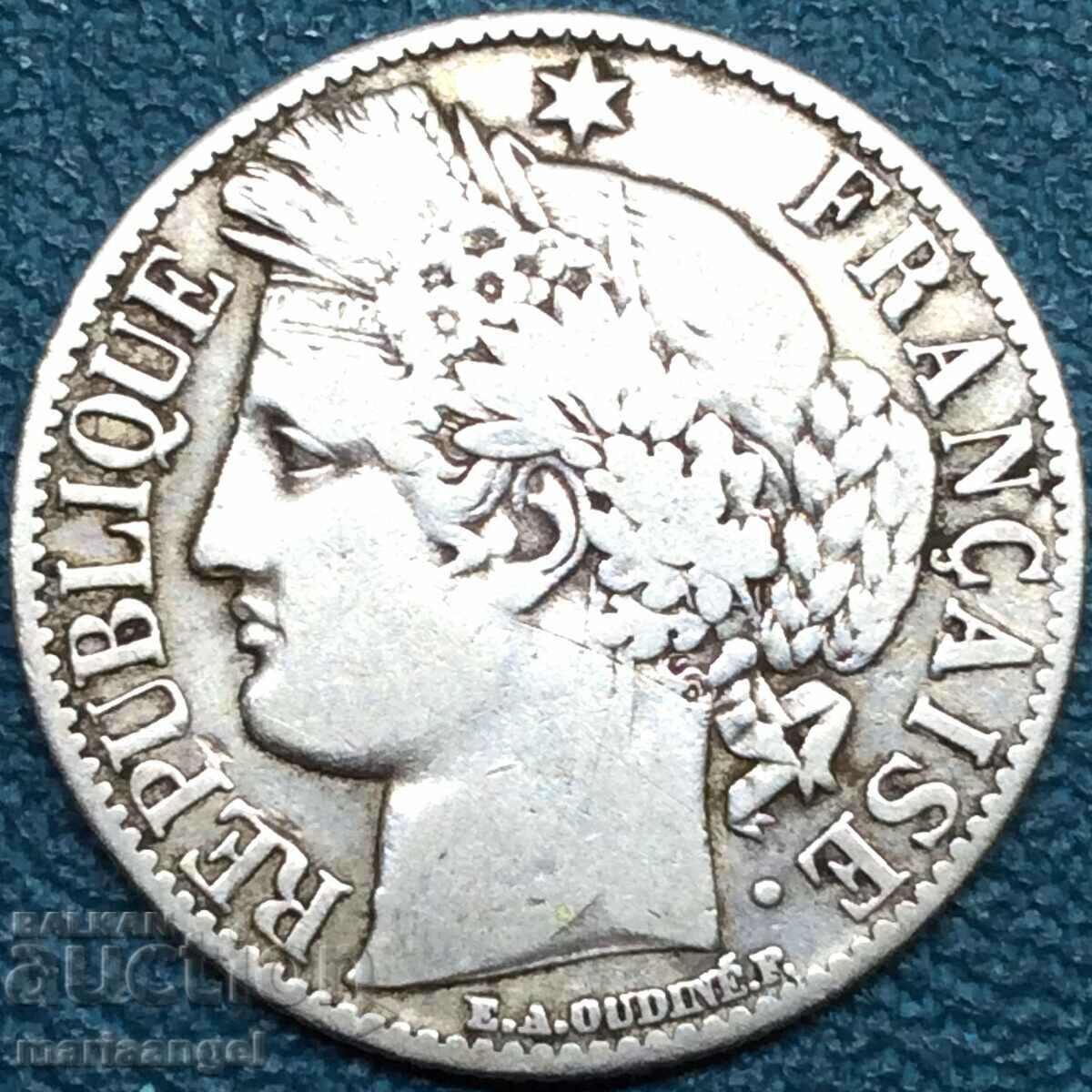 Франция 1 франк 1872 сребро
