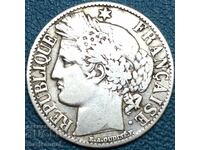 Франция 1 франк 1872 сребро