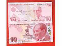 TURKEY TURKEY 10 Lira Issue 2009 - 2020 SERIES D NEW UNC