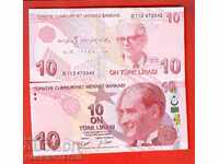 TURCIA TURCIA 10 Lire Emisiune 2009 - 2020 SERIA D NOU UNC