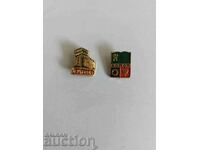 Lot of badges - the city of Veliko Tarnovo and the city of Sopot