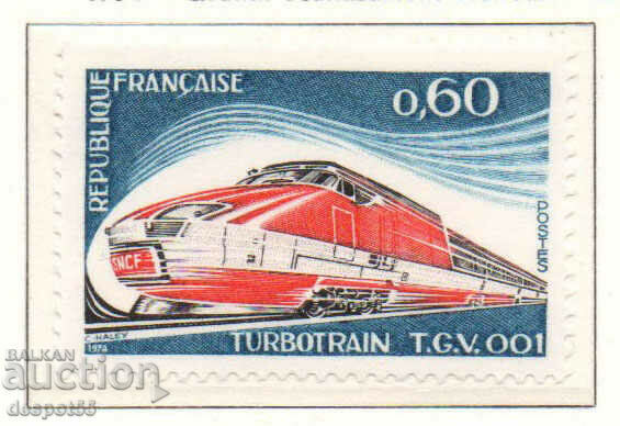 1974. Franţa. Finalizarea Turbotrain „TGV001”.