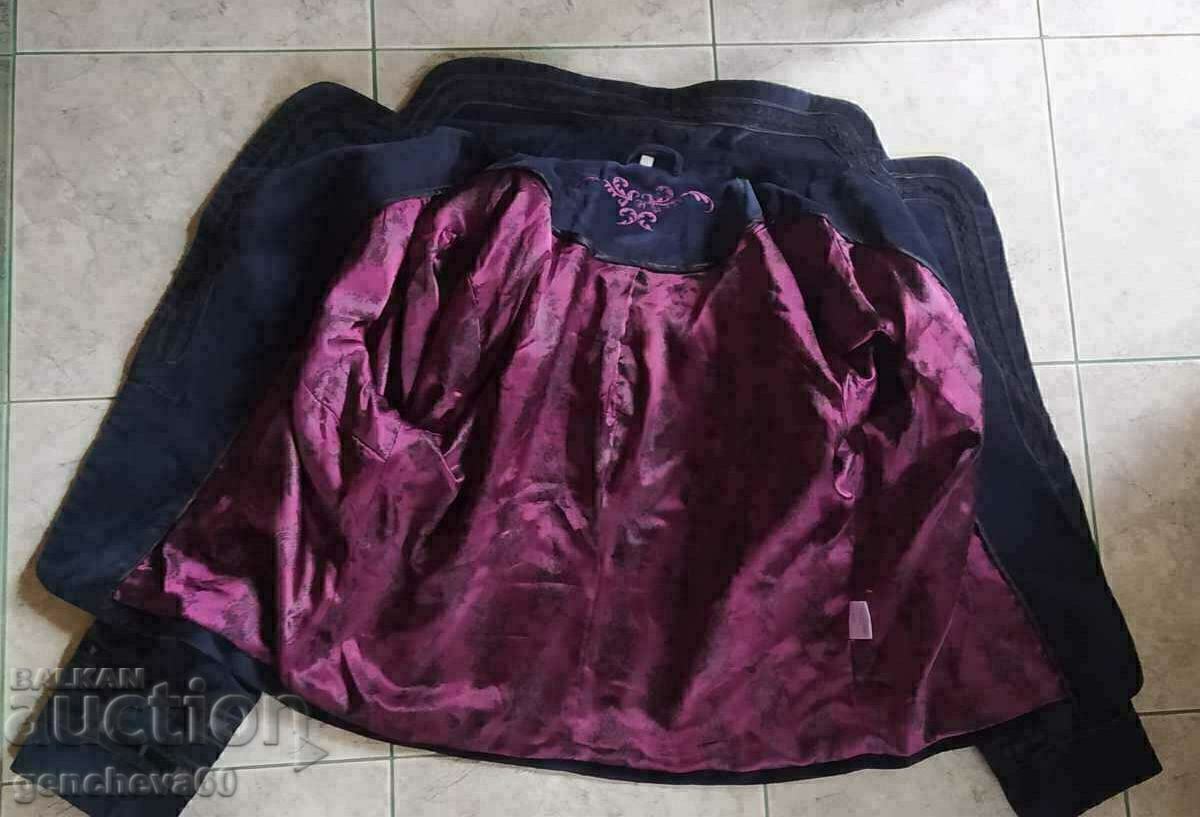 Geaca de dama albastra de catifea vintage - 6 Geaca de dama albastra de catifea vintage - 6