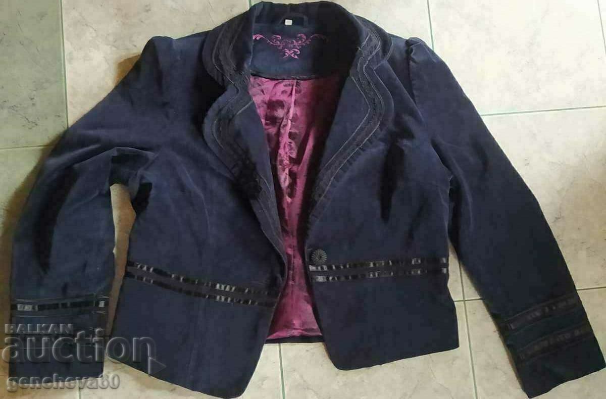 Vintage velvet blue ladies jacket