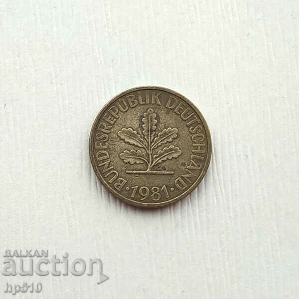 Германия ГФР 10 пфенига 1981 J / GFR 10 pfennig 1981 J с цена 0.50 лв. | € 0.26 Германия ГФР 10 пфенига 1981 J / GFR 10 pfennig 1981 J с цена 0.50 лв. | € 0.26