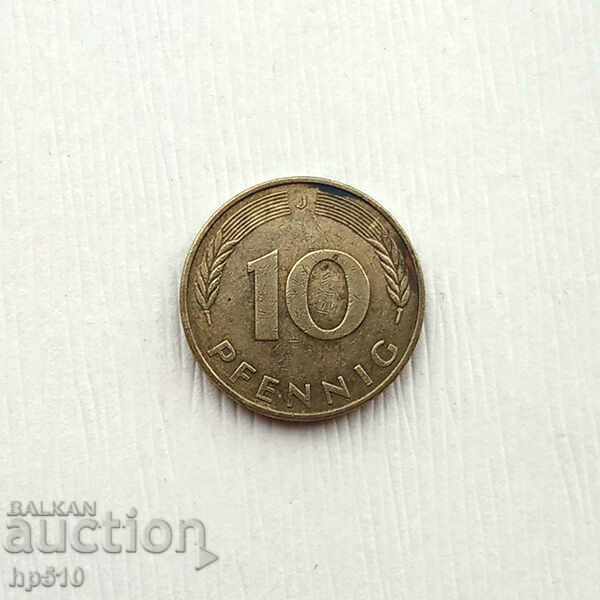 Германия ГФР 10 пфенига 1981 J / GFR  10 pfennig 1981 J