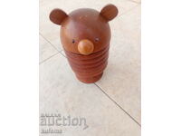 Wooden figure with coasters.